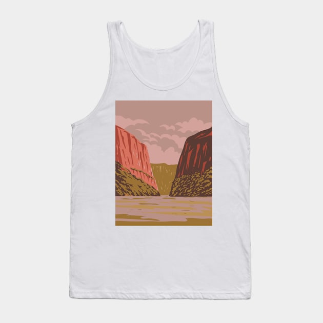 Sumidero Canyon National Park in Chiapas Mexico WPA Art Deco Poster Tank Top by retrovectors